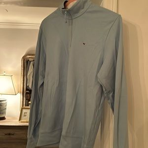 Vineyard Vines 3/4 zip pullover. Cotton. Carolina Blue.